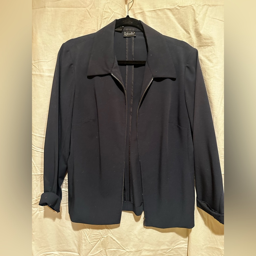 Rafaella Navy zipper Blazer size 10